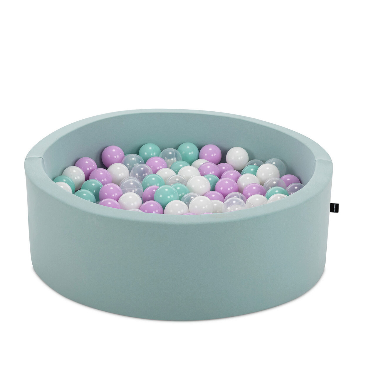 Piscina cu bile, Bubble Pop v3, 200 bile, Ø85 x 30 cm, bumbac/plastic, menta - imagine 3